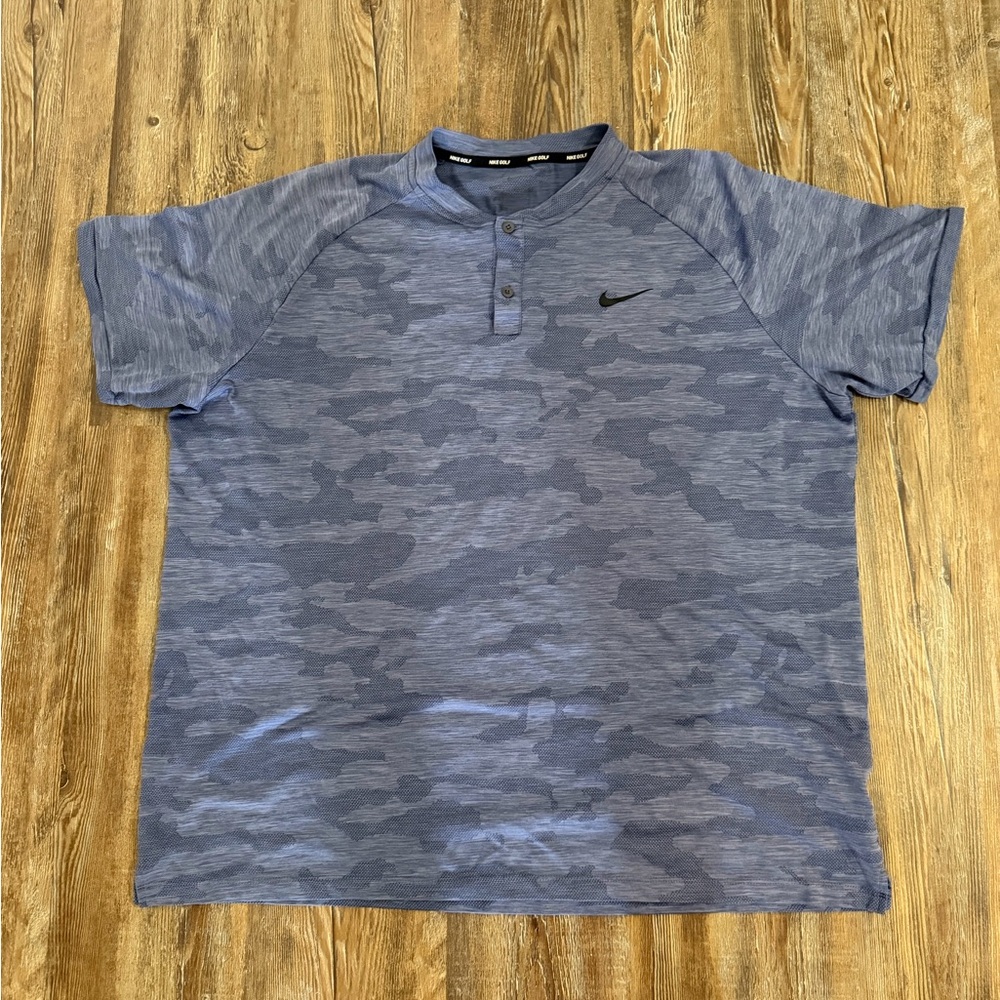 Nike Men's Gray/Blue/Purple Camo Tiger Woods Blade Collar Polo
